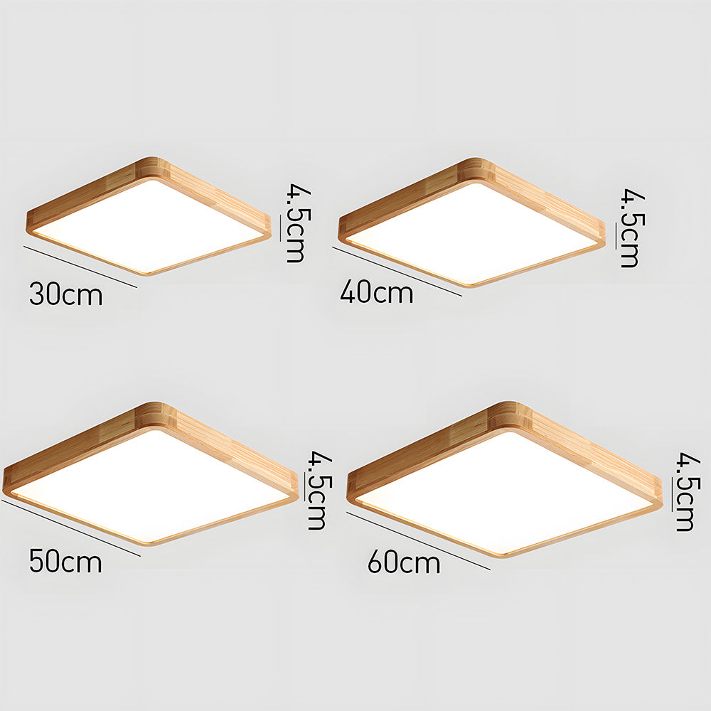 Ultra-thin Wood LED Flush Mount Ceiling Lamp