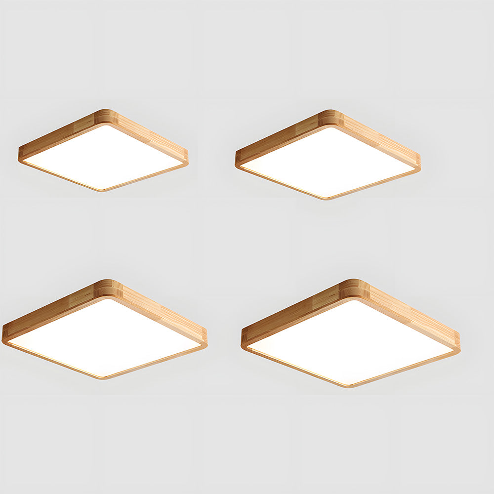 Ultra-thin Wood LED Flush Mount Ceiling Lamp