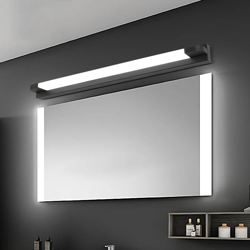 White Iron Simple Long LED Mirror Light