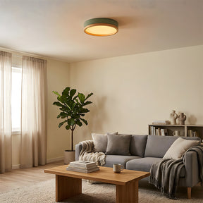 Contemporary Round Flush Mount Wooden Acrylic LED Ceiling Lights for Dining Room