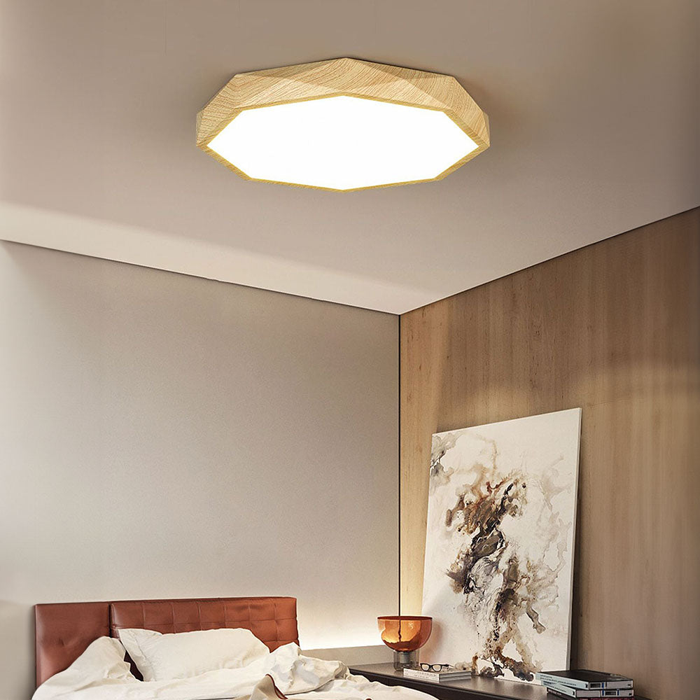 Disc Brown Simple LED Ceiling Light For Bedroom