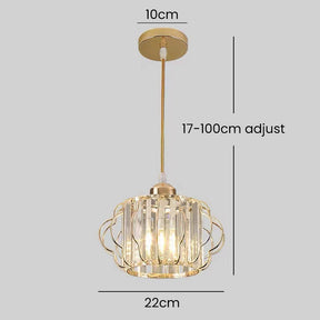 Luxurious Gold Crystal Hallway Ceiling Light