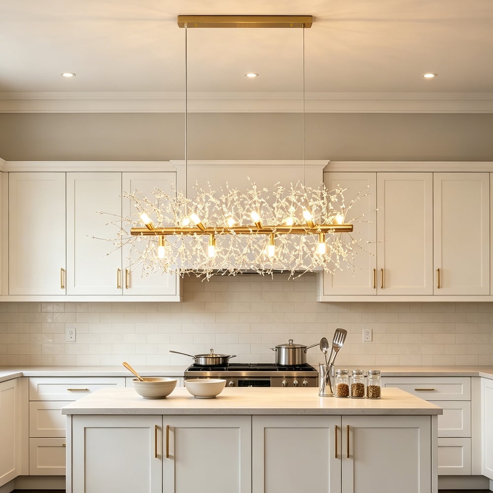 Nordic Luxury Crystal Dining Pendant Light for Kitchen Island