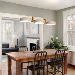 Metal Cylinder 3 Light Pendant Lights over Kitchen Island
