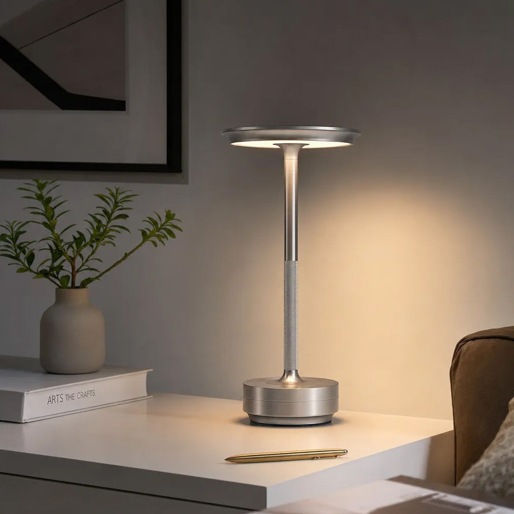 Flying Saucer Aluminium Rechargeable Table Lamp for Bedroom Kitchen