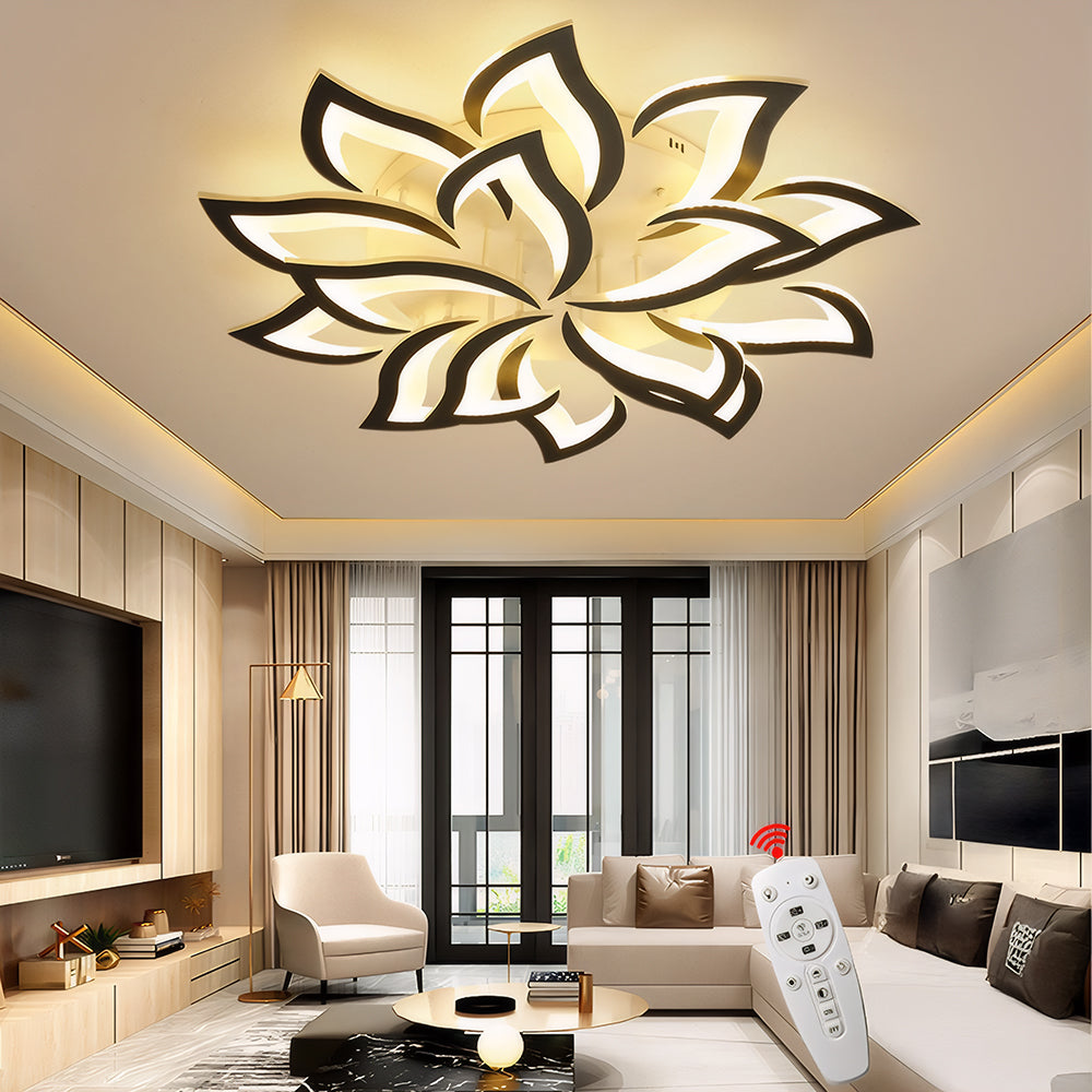 Contemporary Flower Shape Iron LED Ceiling Light For Living Room