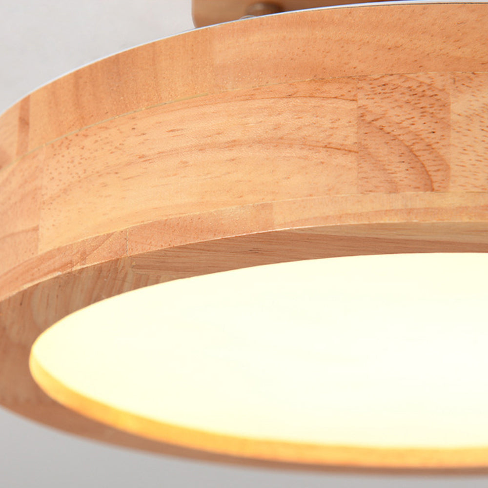 Retro Wood LED Ceiling Light For Living Room