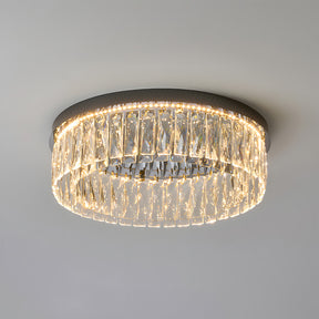 Modern Round Luxury Crystal Flush Ceiling Lights for Living Room