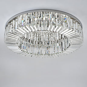 Modern Crystal Flush Mount Ceiling Light Ring Chandelier for Living Room
