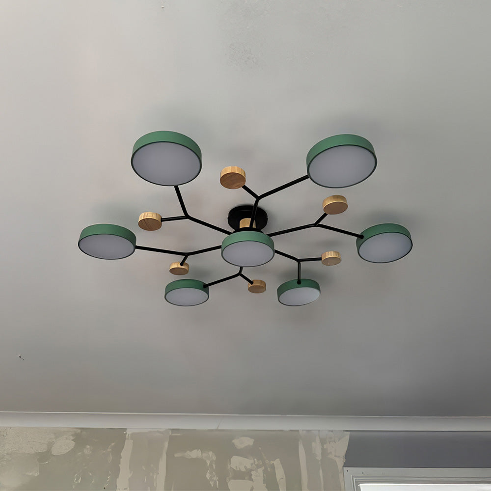 Green chandelier ceiling light living room led ceiling lights