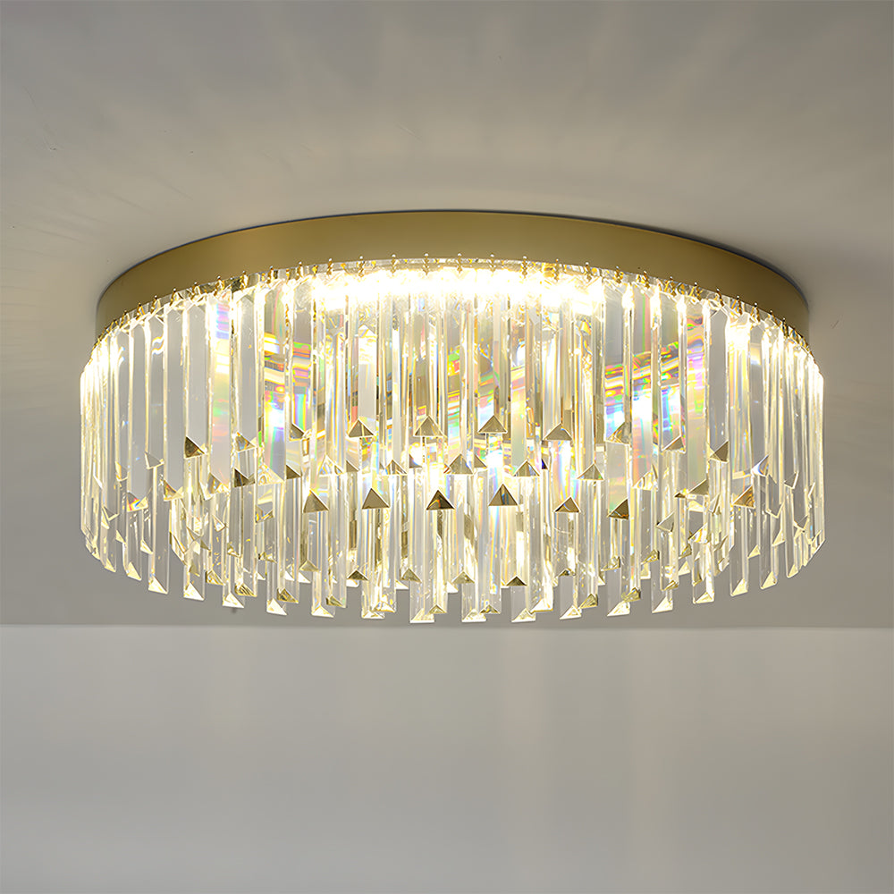 Round Led Crystal Ceiling Light for Living Room