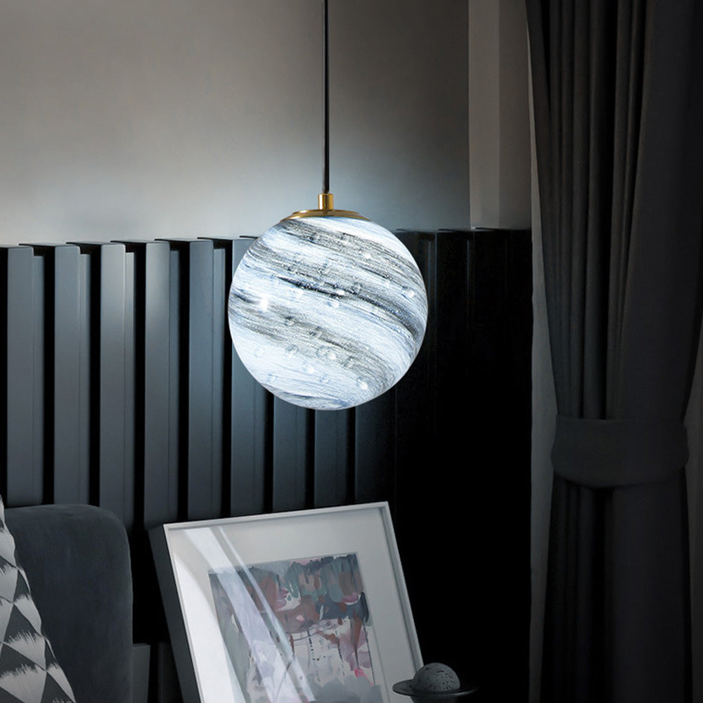 Creative Planet Glass Pendant Light For Bedroom