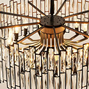 Modern Gold Tiered Crystal Chandelier - Luxury Fringe Glass Pendant Light for Dining Room, Foyer
