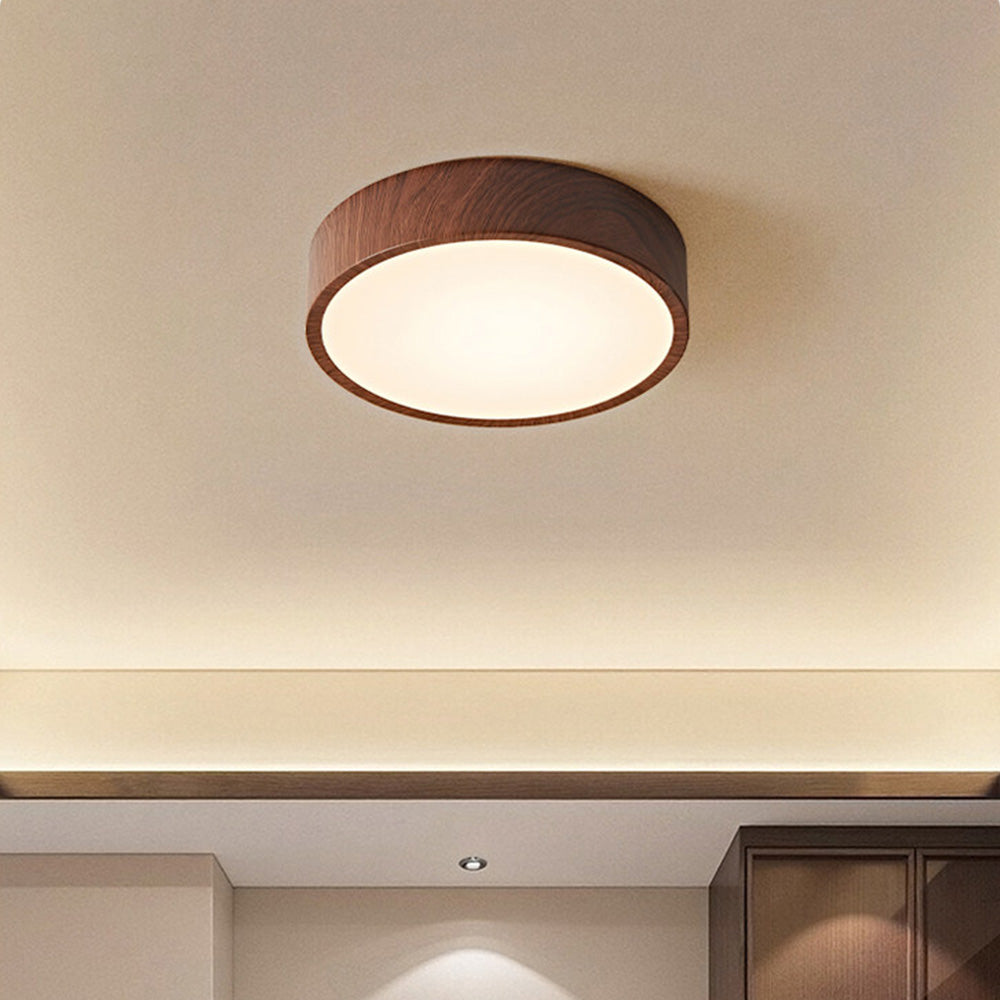 Nordic Wood LED Flush Mount Ceiling Light Minimalist Lamp for Bedroom