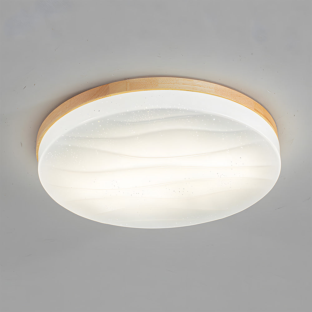 Retro Minimal Decor Wood Living Room LED Ceiling Light