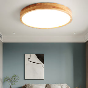 Ultra-thin Wood LED Flush Mount Ceiling Lamp