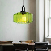 Vintage Striped Glass Pendant Light