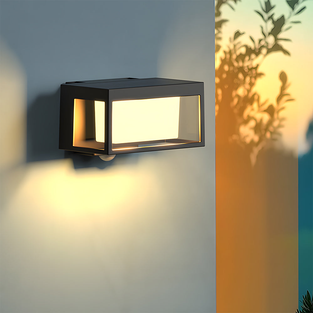Waterproof Solar Sensor Outdoor Wall Sconce for Garden Villa Courtyard
