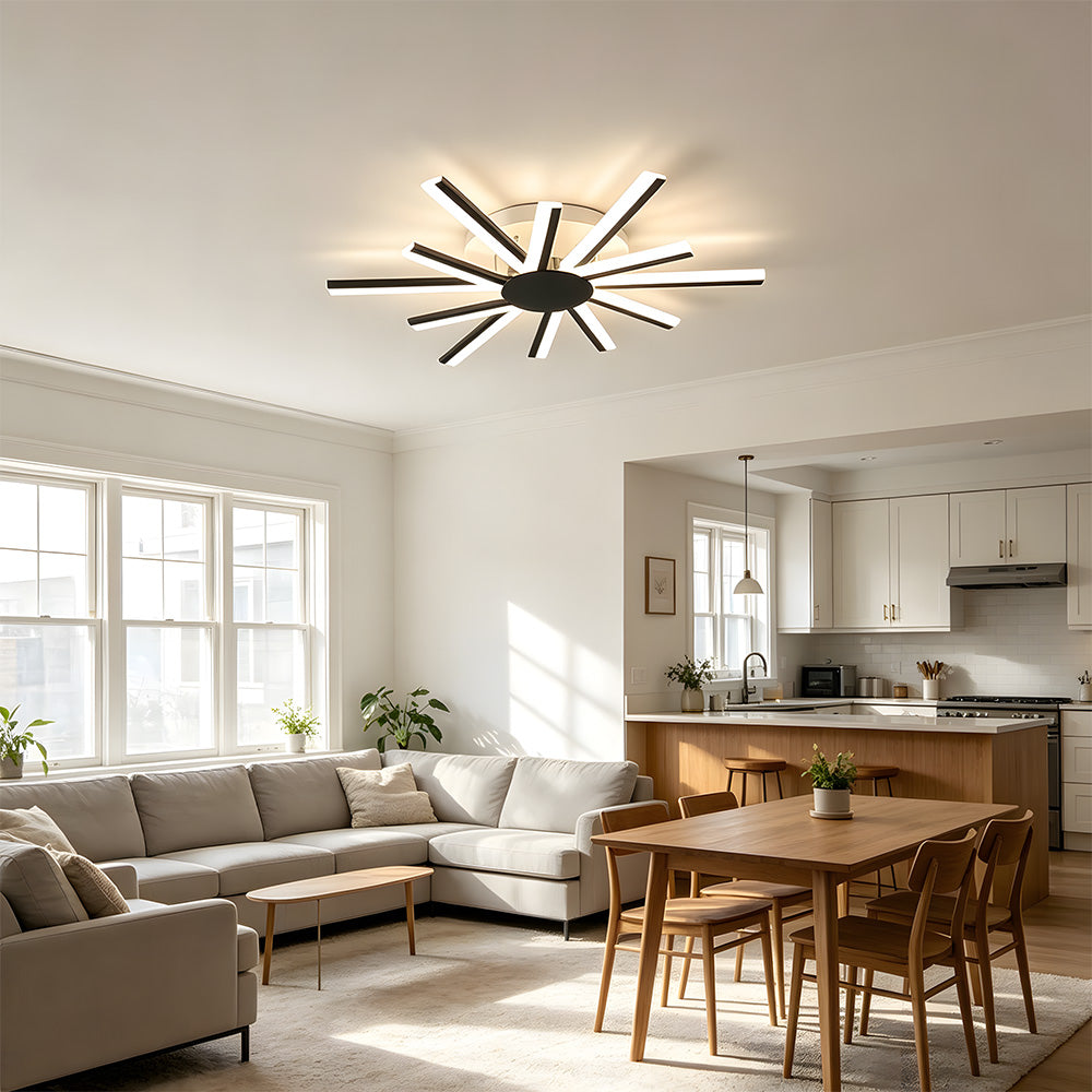 Stylish Multi Arm Acrylic LED Ceiling Lights for Living Room