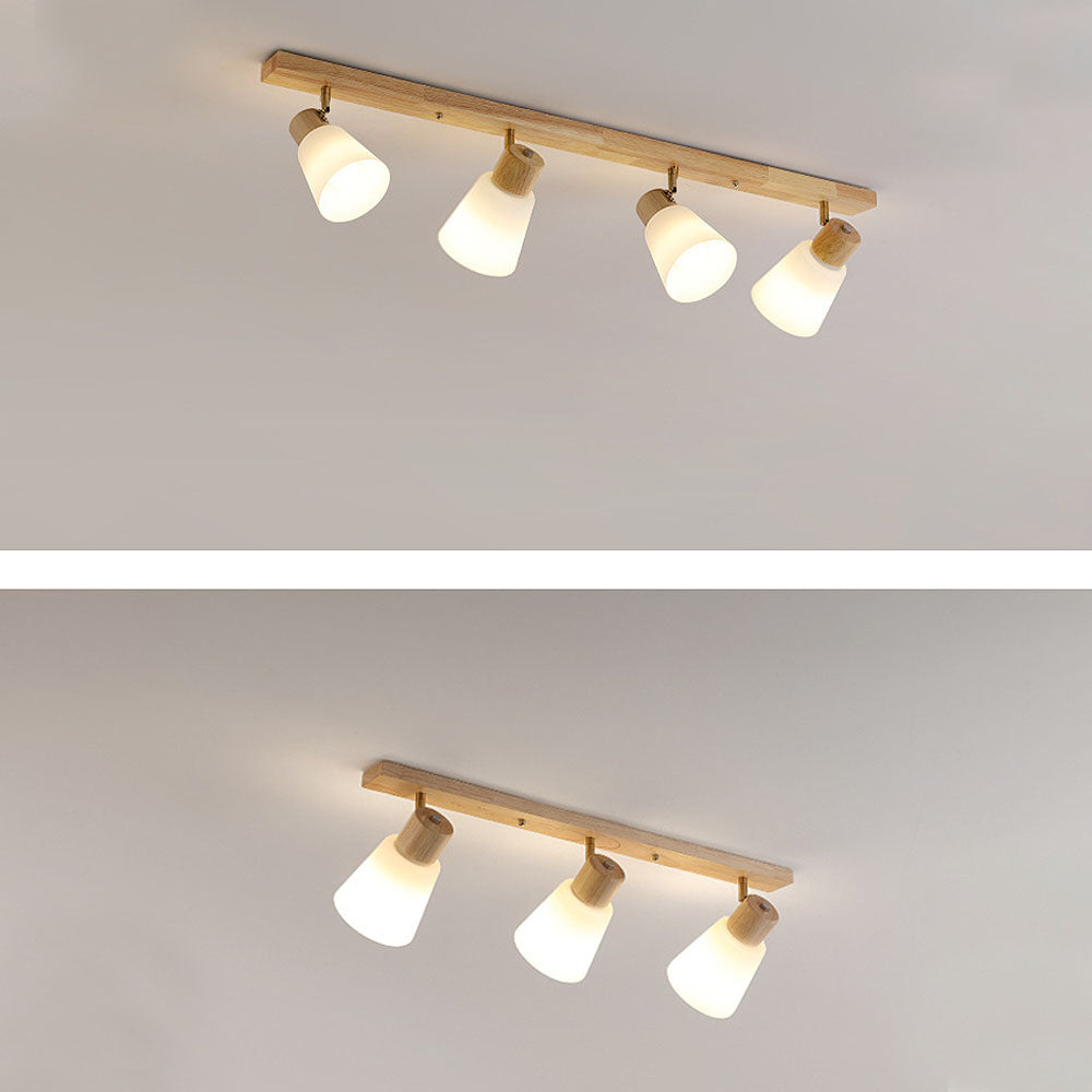 Modern Rotatable Wood Minimal Decor Track Lighting For Hallway