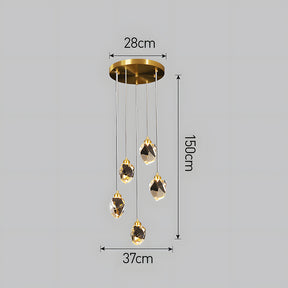 Creative Modern Crystal Gold Raindrop Chandelier