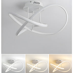 Modern LED Spiral Semi Flush Mount Ceiling Light for Living Room Hallway Kitchen