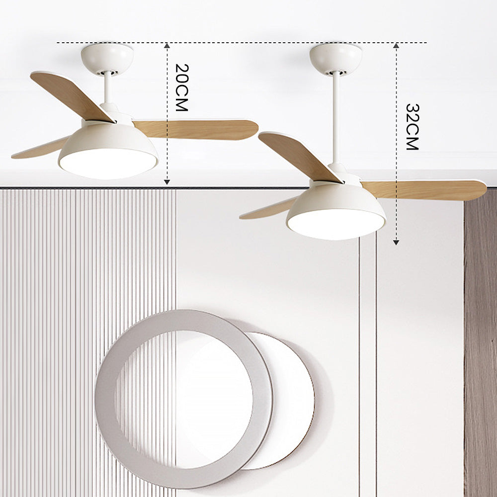 Nordic Modern Simple Flush Ceiling Fan With LED Lighting