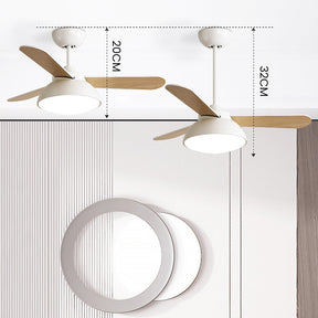 Nordic Modern Simple Flush Ceiling Fan With LED Lighting