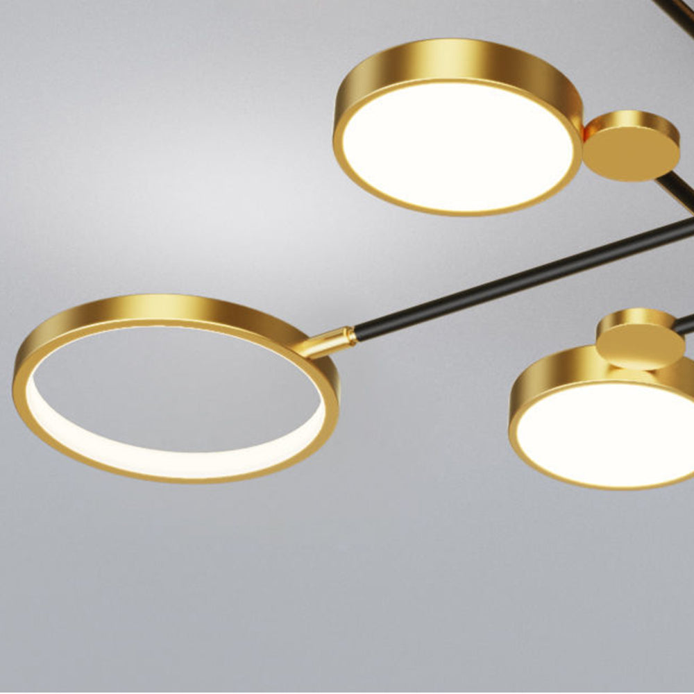 Multi Rings LED Gold and Black Bedroom Ceiling Light