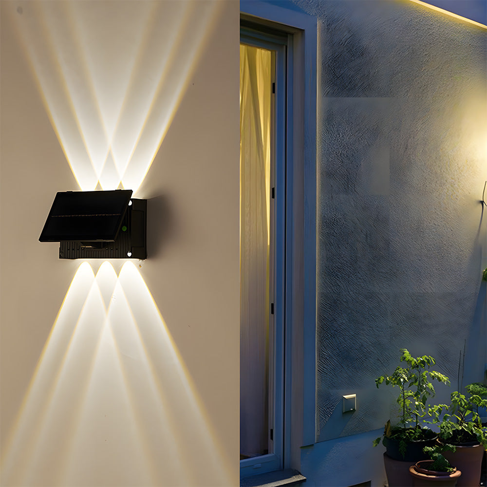 External Solar Wall Lights Up & Down Waterproof Garden Wall Lamp, Dusk-to-Dawn