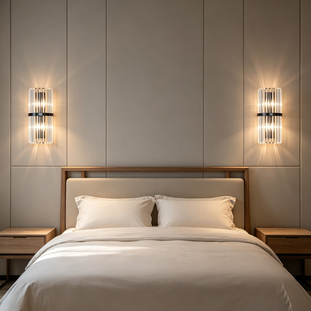 Set of 2 Stylish Stainless Steel Luxurious Indoor Bedroom Wall Lights
