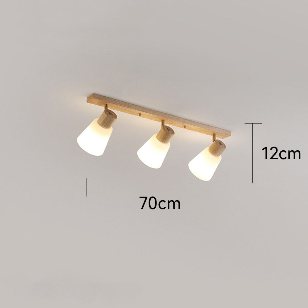 Modern Rotatable Wood Minimal Decor Track Lighting For Hallway