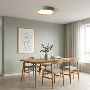 Contemporary Round Flush Mount Wooden Acrylic LED Ceiling Lights for Dining Room