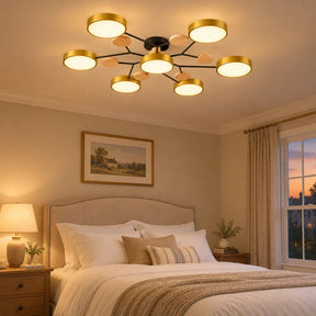 Nordic Wood Flush Mount Ceiling Light for Bedroom