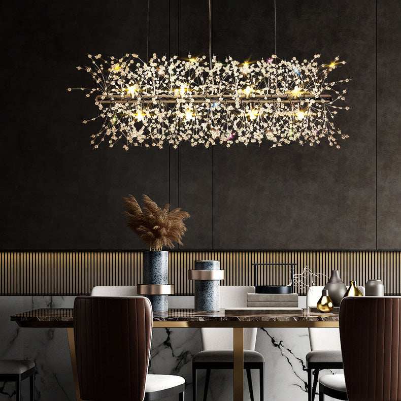 Nordic Luxury Crystal Dining Pendant Light for Kitchen Island