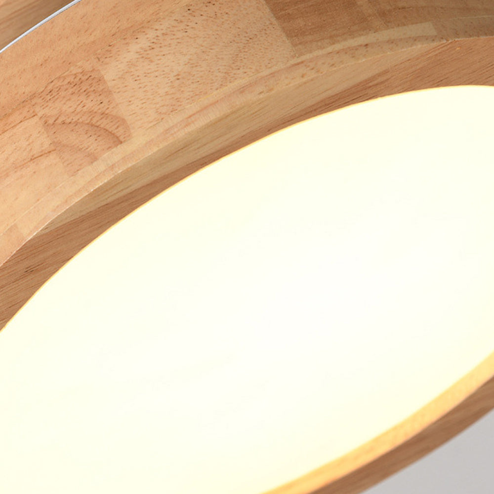 Retro Wood LED Ceiling Light For Living Room