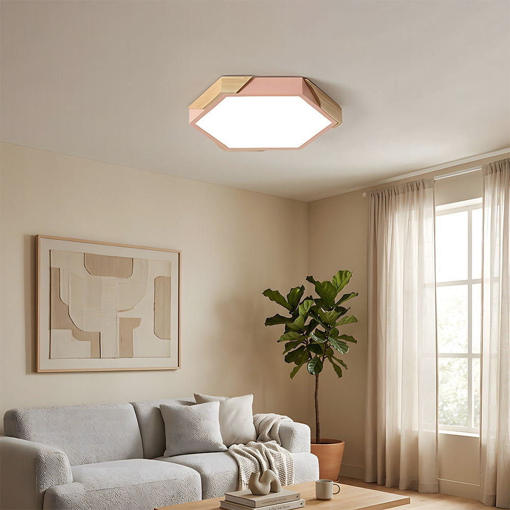 Modern Flush Mount Hexagonal LED Ceiling Lights for Hallway