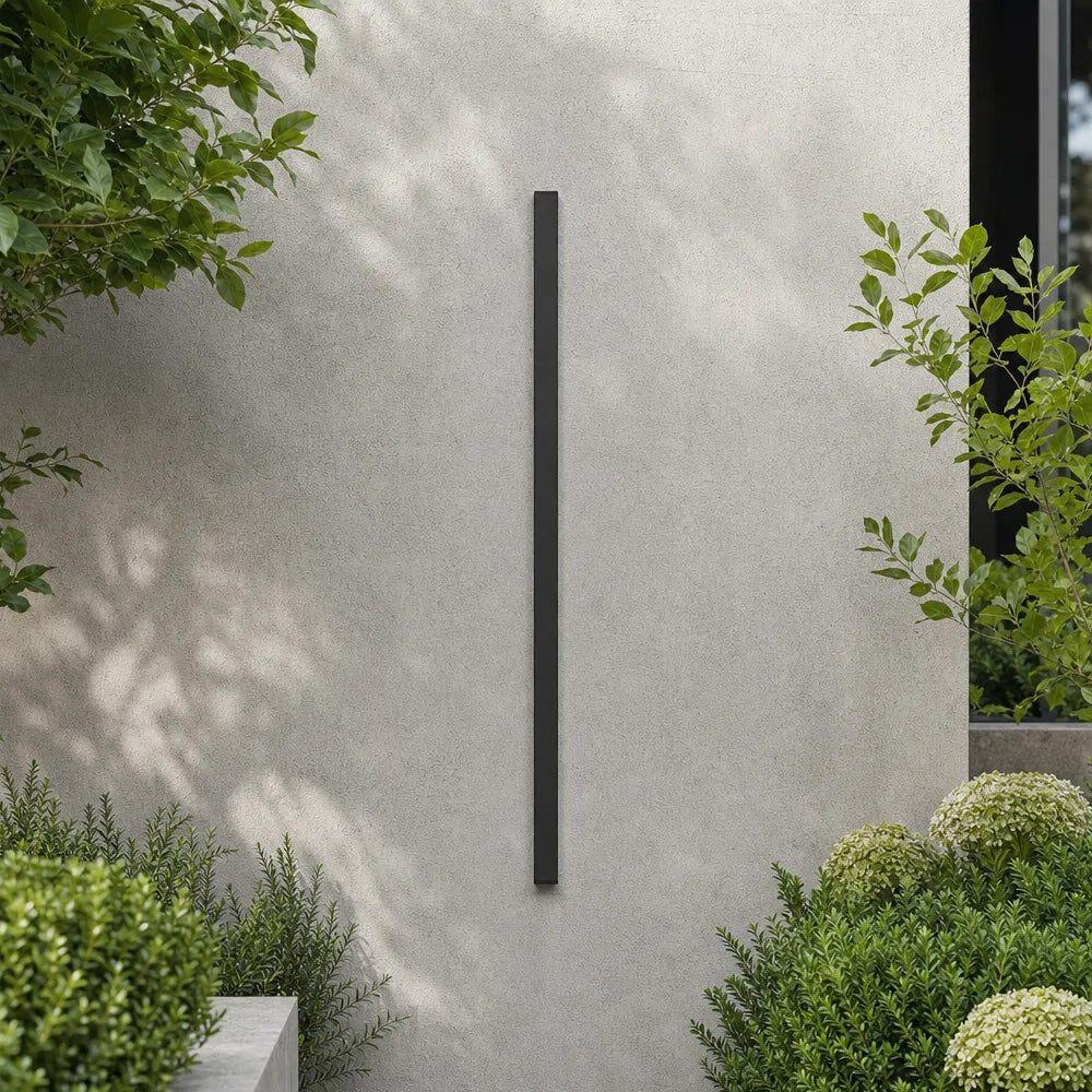 Modern Minimalist Black LED Linear Outdoor Wall Lamp