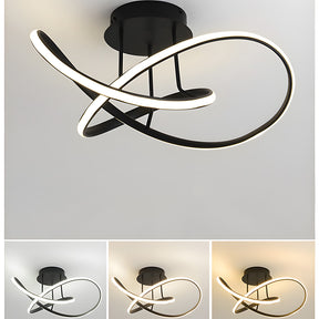 Modern LED Spiral Semi Flush Mount Ceiling Light for Living Room Hallway Kitchen