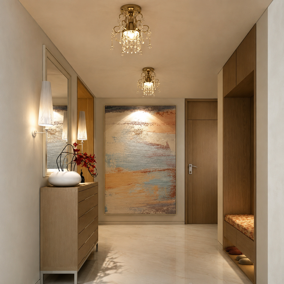 Modern Mini Crystal Ceiling Lights for Porch Hallway