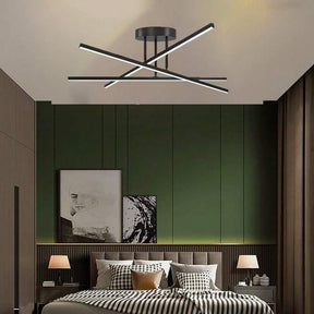 Industrial Minimalist Living Room Semi Flush LED Ceiling Light