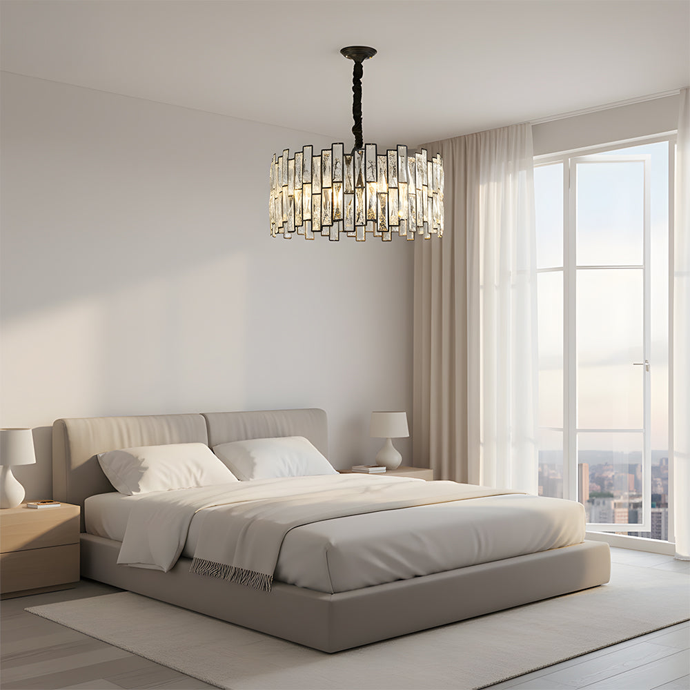 Modern Gold Tiered Crystal Chandelier - Luxury Fringe Glass Pendant Light for Dining Room, Foyer