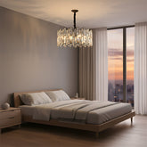 Modern Gold Tiered Crystal Chandelier - Luxury Fringe Glass Pendant Light for Dining Room, Foyer