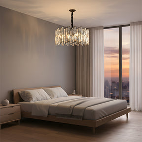 Modern Gold Tiered Crystal Chandelier - Luxury Fringe Glass Pendant Light for Dining Room, Foyer