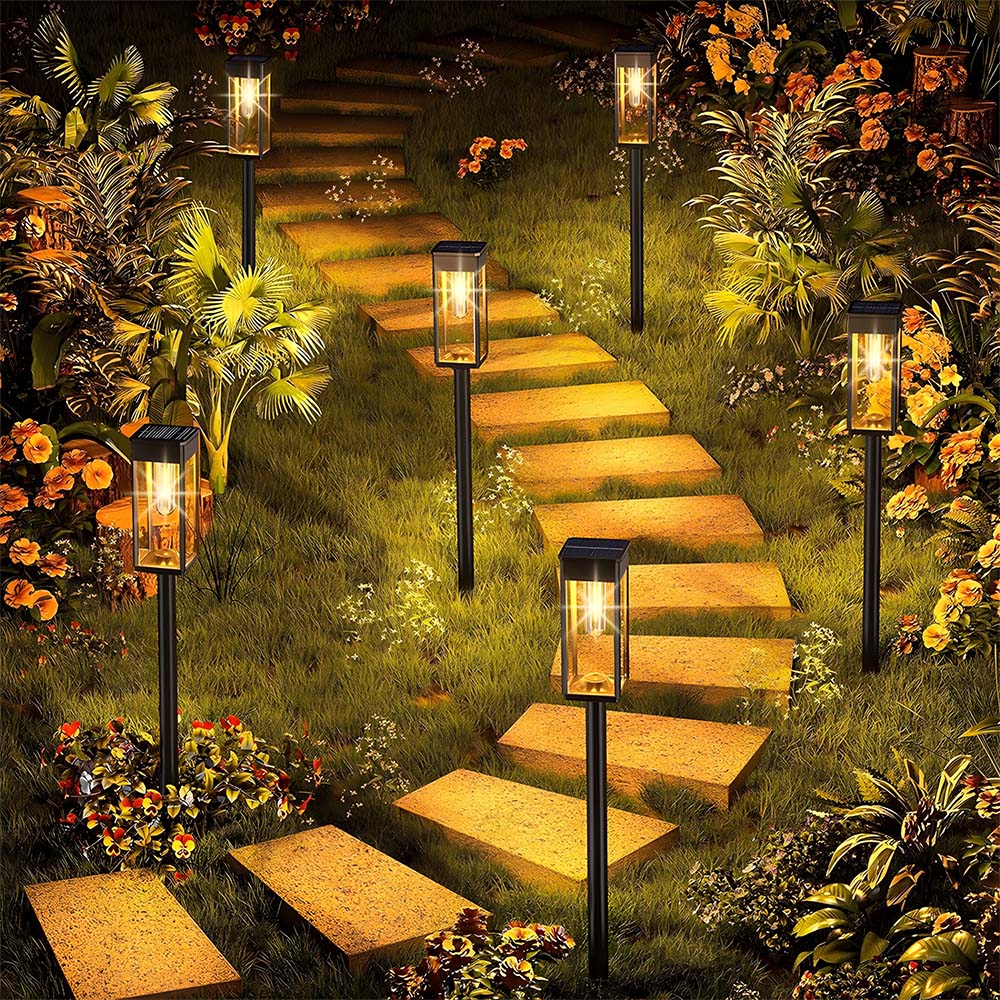 IP65 Waterproof Solar Stake Lights, Dusk to Dawn Sensor, Easy Installation