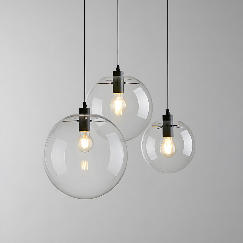 Industrial Vintage Transparent Glass Island Pendant Lights