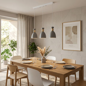Nordic Wooden Metal Pendant Light Fixture for Kitchen Island