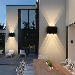 IP65 Waterproof Up Down Black Outdoor Wall Light, Dusk to Dawn