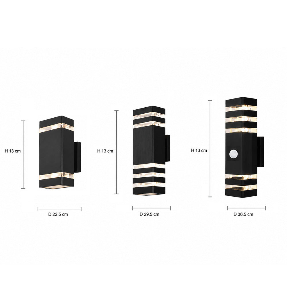 Modern Layered Outdoor Wall Lights with Optional PIR Sensor for Porch Patio