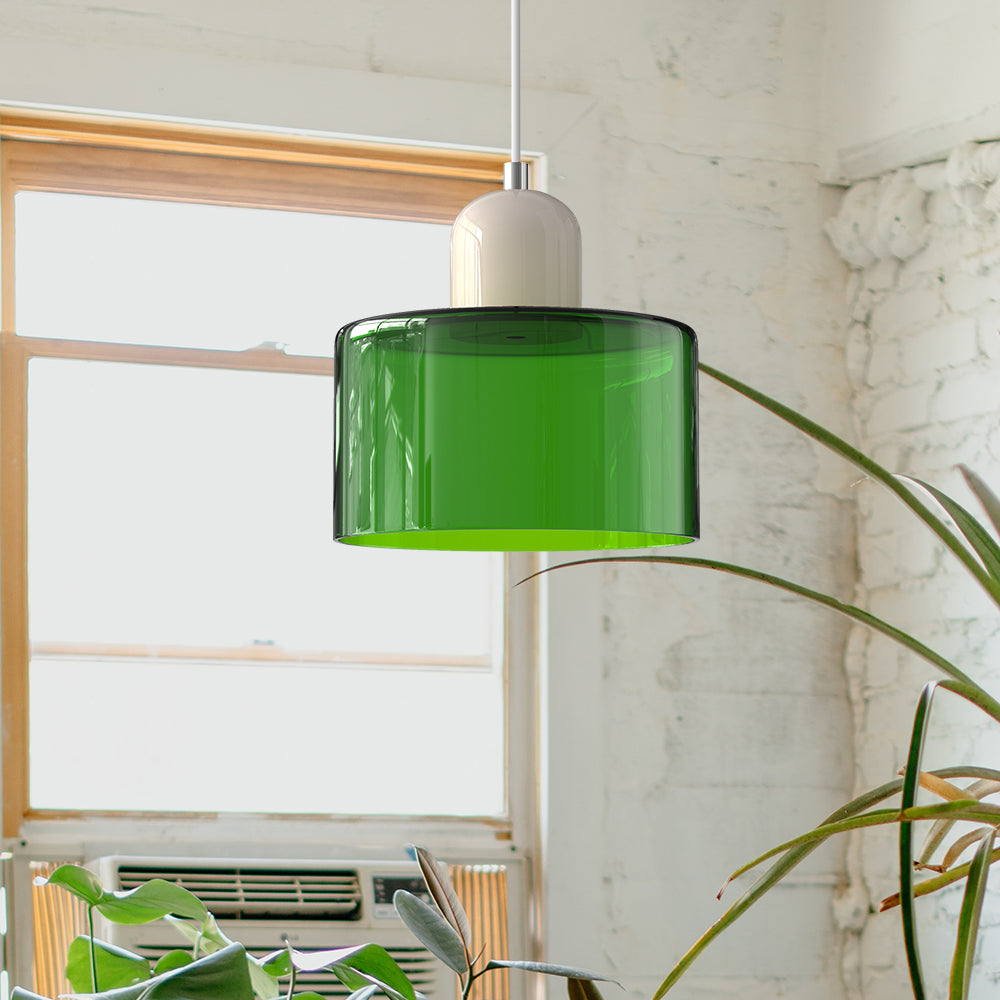 Simple Bauhaus Glass Conservatory Area Pendant Light